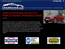 Tablet Screenshot of churchvilleauto.com